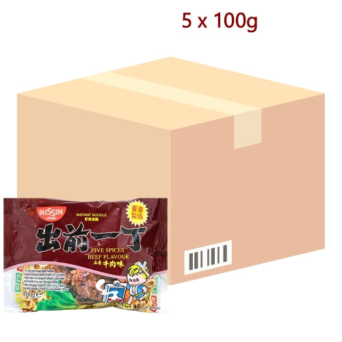 Nissin Noodles HK - Five Spice Beef - 5 x 100g-香港出前一丁五香牛肉麵-INN104A