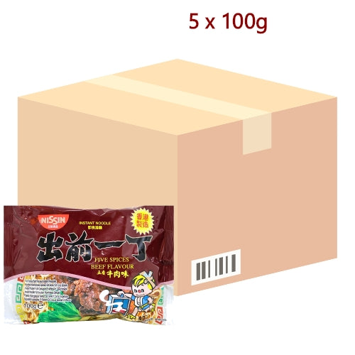 Load image into Gallery viewer, Nissin Noodles HK - Five Spice Beef - 5 x 100g-香港出前一丁五香牛肉麵-INN104A
