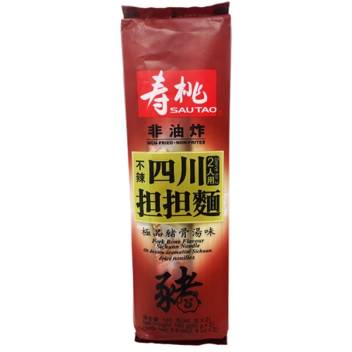 Sau Tao Sichuan Noodles - Pork Bone - 20 x 160g-壽桃牌四川担担麵 - 極品豬骨湯味-20