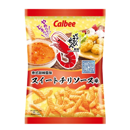 Calbee Prawn Crackers - Thai Sweet Chilli-卡樂B蝦條 - 泰式甜辣醬味-SNACCA143