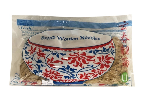 WF Fresh Wonton Noodles (Broad)-環球雲吞粗麵-FNOOWF105