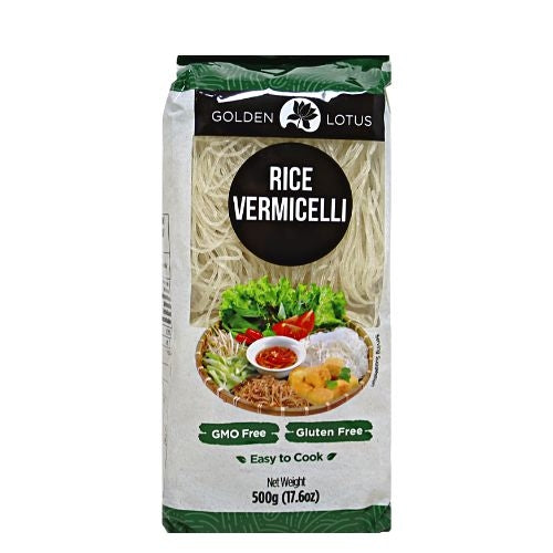 Golden Lotus Rice Vermicelli 1mm - Gluten Free-金蓮花無麩質越南米粉-NOO801
