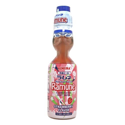 Kimura Ramune - Strawberry (Carbonated Soft Drink)-日本波子汽水-草莓味-DRIKI101