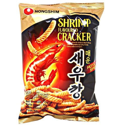 Nong Shim Hot & Spicy Shrimp Flavoured Crackers-農心辣蝦條-SNACNS103