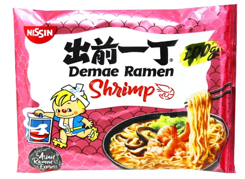 Nissin Noodles - Shrimp - 30 x 100g-出前一丁鮮蝦麵-30