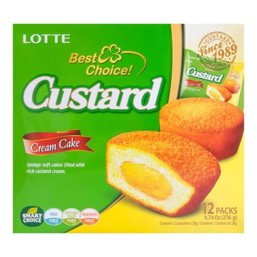 Lotte Custard Cream Cakes (12)-樂天奶皇蛋糕-SNACLO100